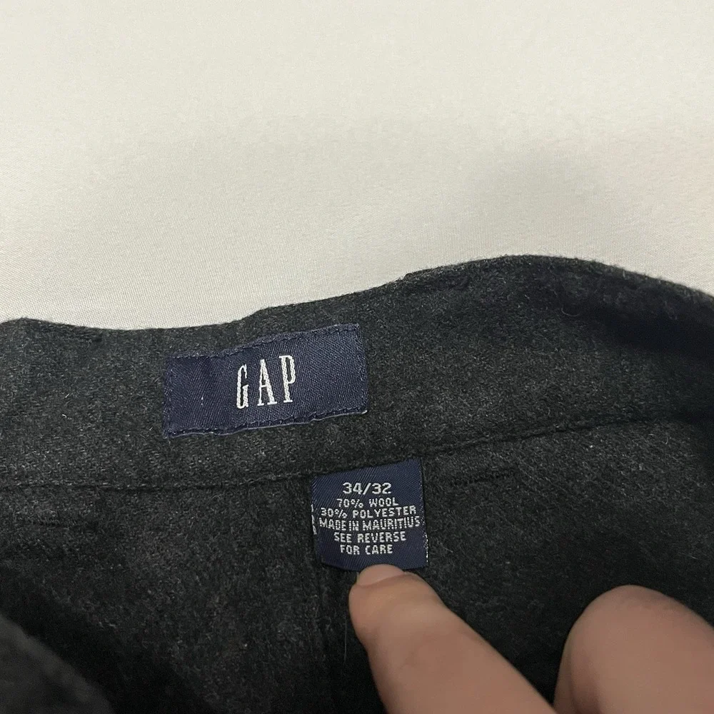 Vintage Gap Cargo Pants Mens Fits 33x31 Dark Gray Wool Blend Baggy Y2K